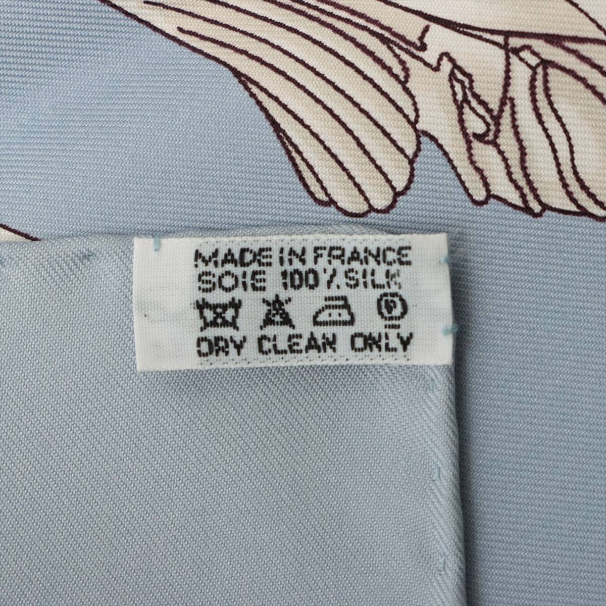 エルメス カレ90 LES PARURES DU VENT 風の装い スカーフ シルク ブルー