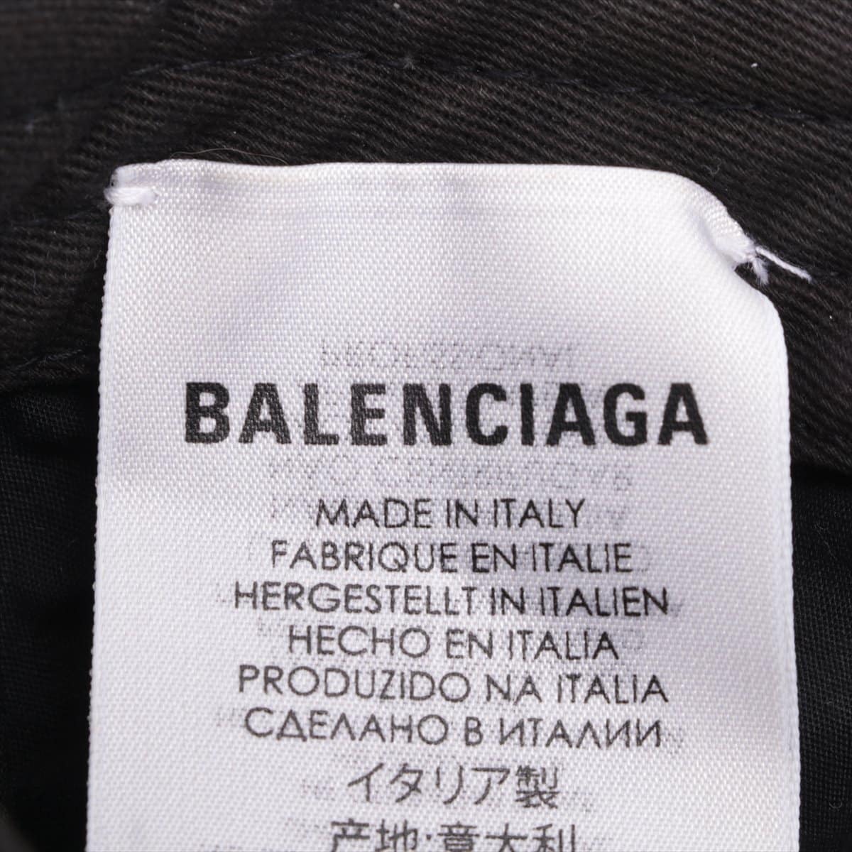 バレンシアガ ロゴ キャップ コットン ブラック×ホワイト