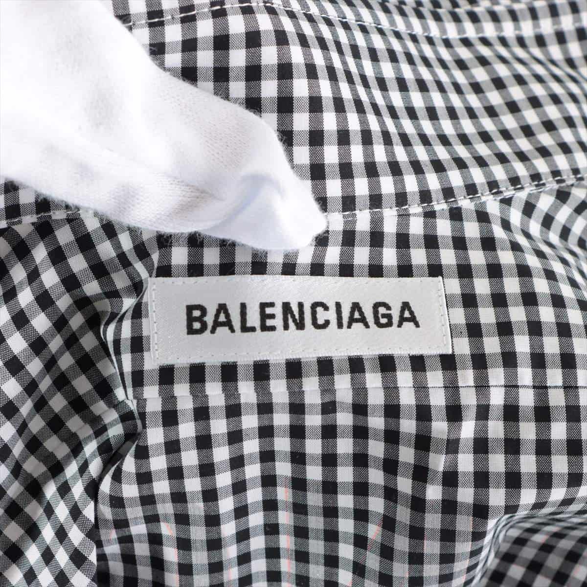 バレンシアガ 20年 コットン シャツ 34 レディース ブラック×ホワイト  622050