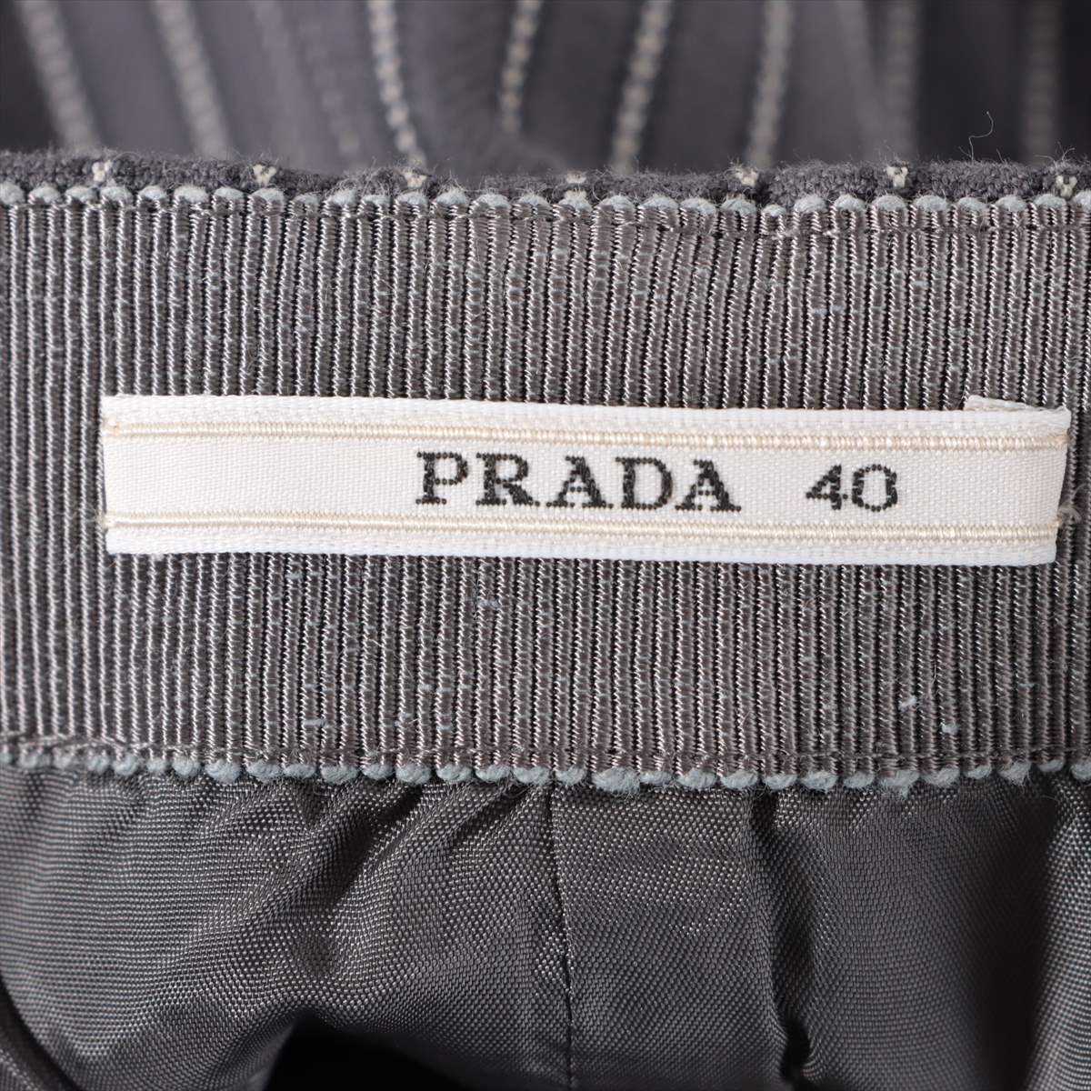 プラダ 11年 コットン×キュプラ スカート 40 レディース グレー
