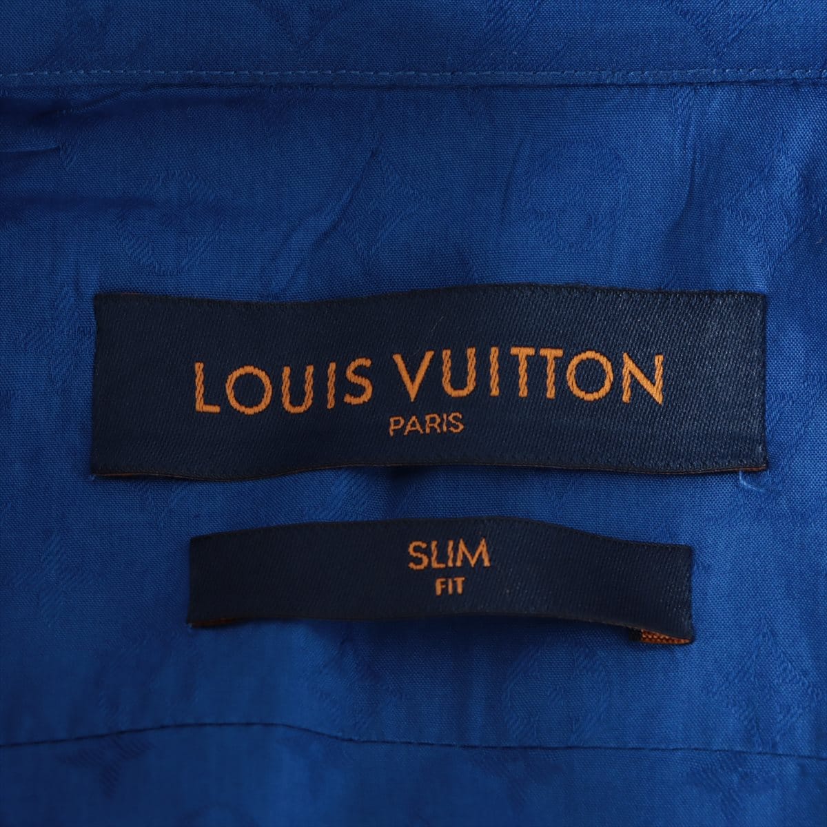 ルイヴィトン モノグラム 21SS コットン シャツ L メンズ ブルー  RM211