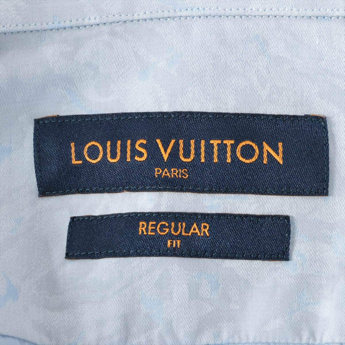 ルイヴィトン モノグラム 20年 コットン シャツ S メンズ ブルー  RM201Q