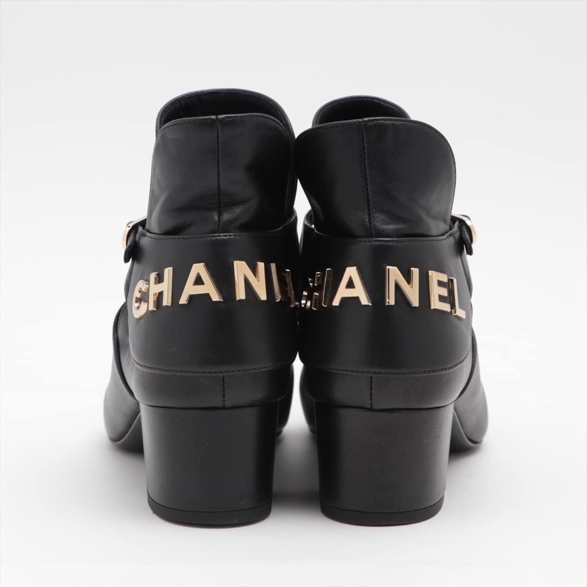 【CHANEL】シャネル ベルベット 黒 レディース ブーツ約8cmヒール高