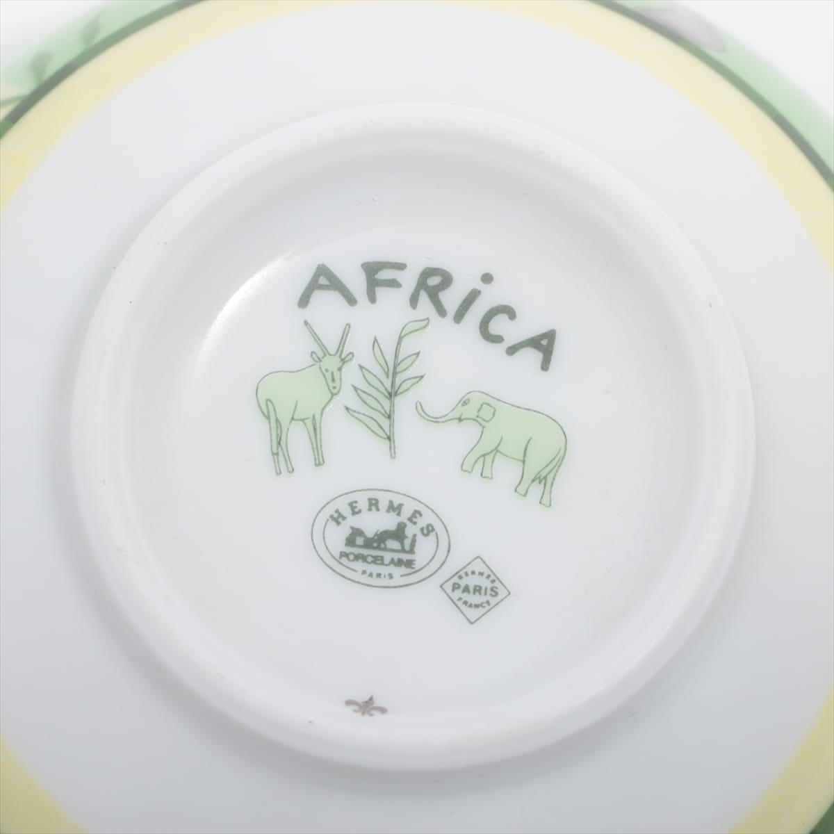 エルメス アフリカ カップ&ソーサー 陶器 グリーン 2客｜a1081688 