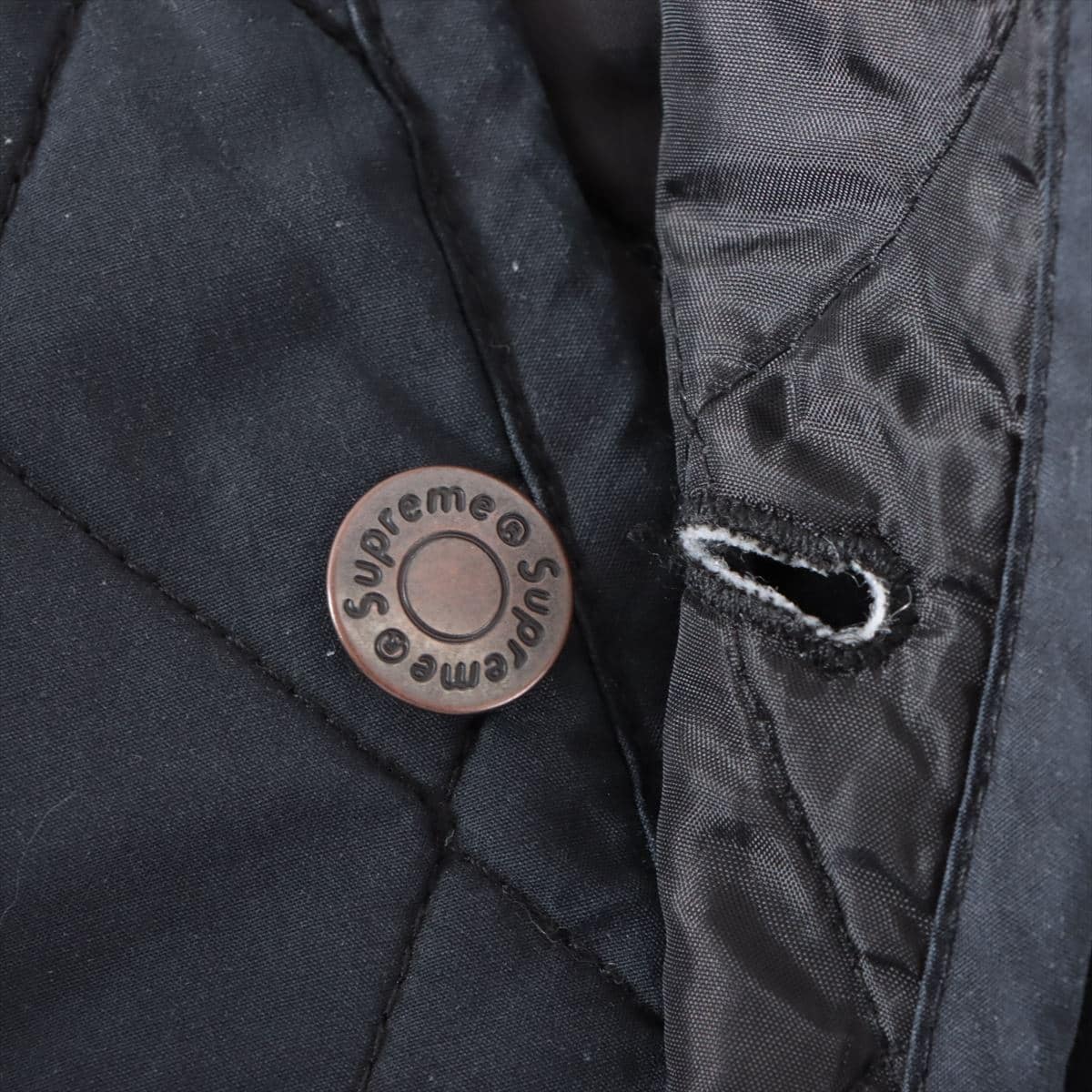 シュプリーム 20AW コットン キルティングジャケット M メンズ ブラック Chains Quilted Jacket