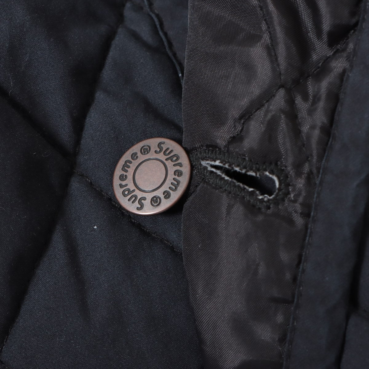 シュプリーム 20AW コットン キルティングジャケット M メンズ ブラック  Chains Quilted Jacket
