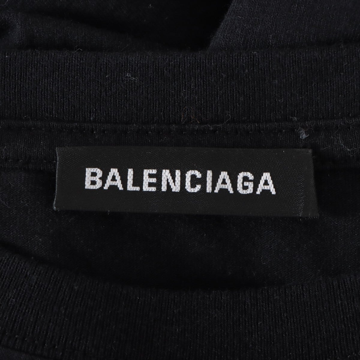 バレンシアガ 19SS コットン×ポリエステル Tシャツ M メンズ ブラック  570805  BB レインボー