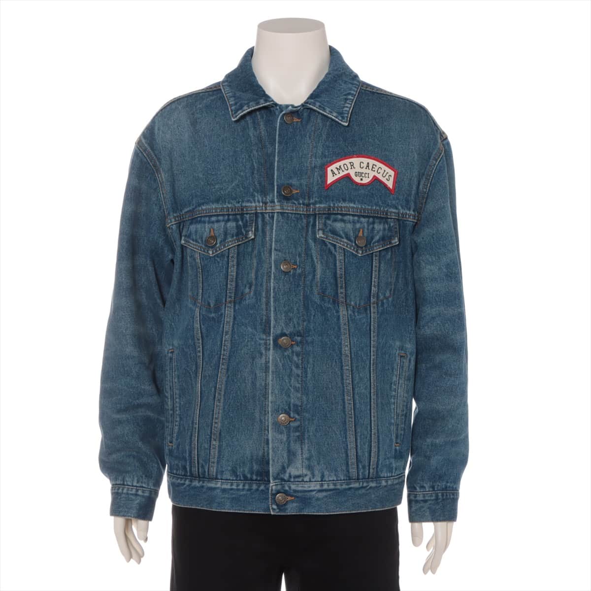 グッチ 19SS コットン デニムジャケット 44 メンズ ブルーインディゴ  475024 Oversize Denim Jacket with Patches