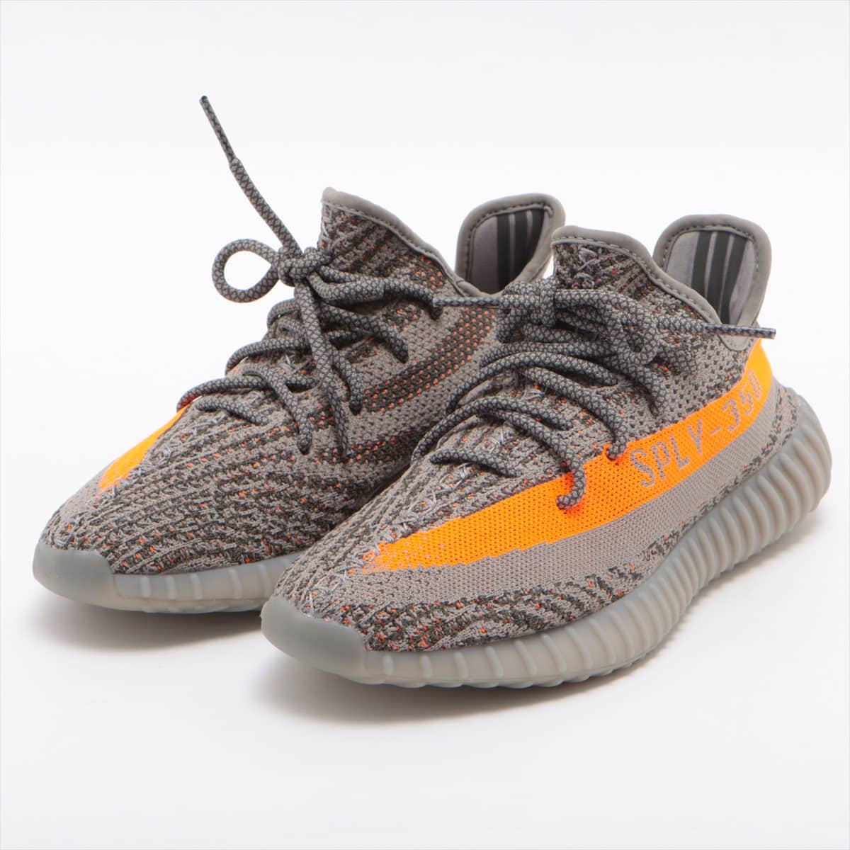 アディダス YEEZY BOOST 350 V2 ニット スニーカー 27cm メンズ グレー×オレンジ GW1229 BELUGA REFLECTIVE