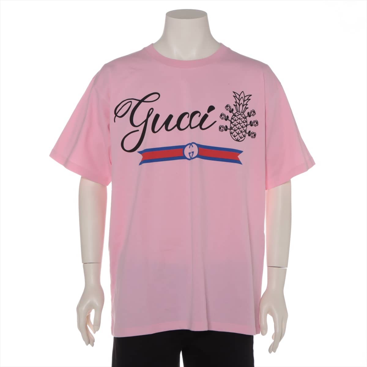 グッチ コットン Tシャツ M メンズ ピンク  616036 パイナップル 22Thousand 7Hundred and Five Gucci Songs