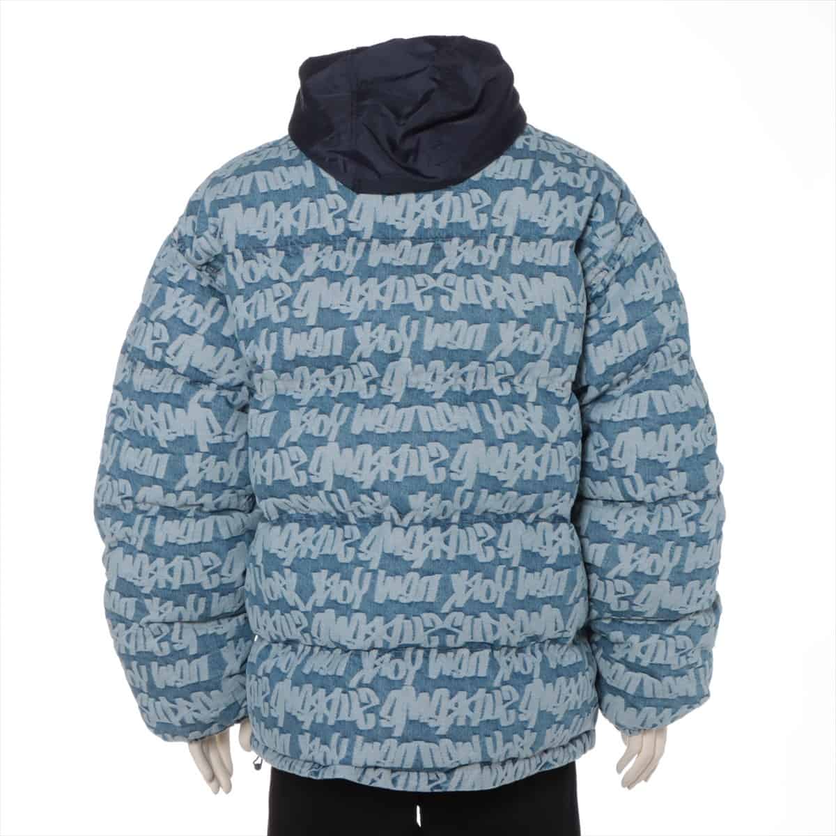 シュプリーム 22SS デニム 中綿ジャケット XL メンズ ブルー Fat Tip Jacquard Denim Puffer Jacke