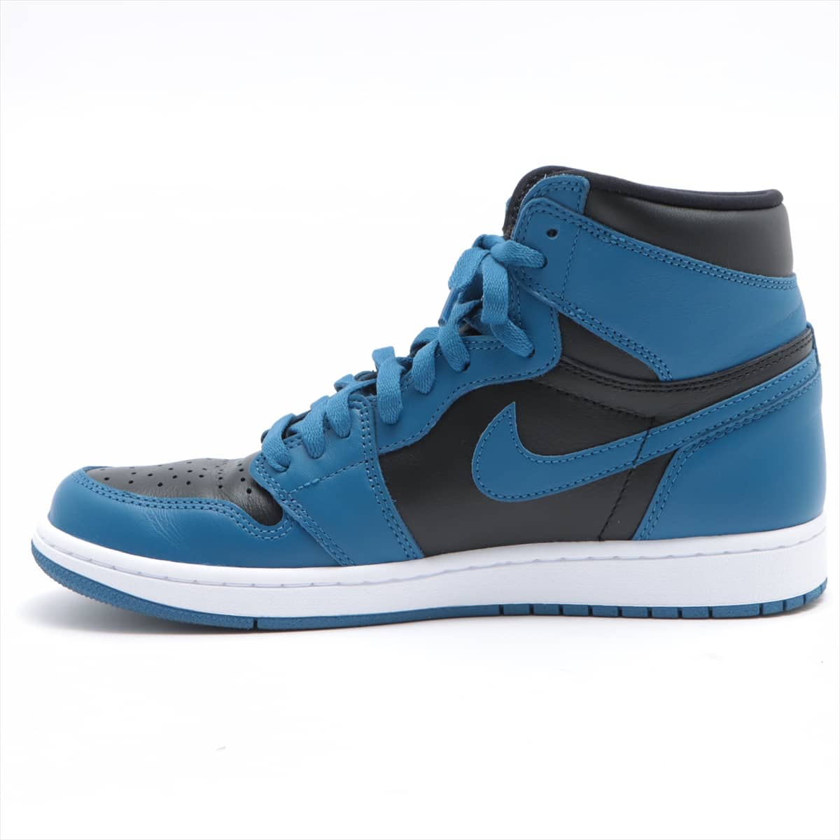 ナイキ AIR JORDAN 1 RETRO HIGH OG レザー ハイカットスニーカー 27.5cm メンズ ブルー×ブラック 555088-404 Dark Marina Blue