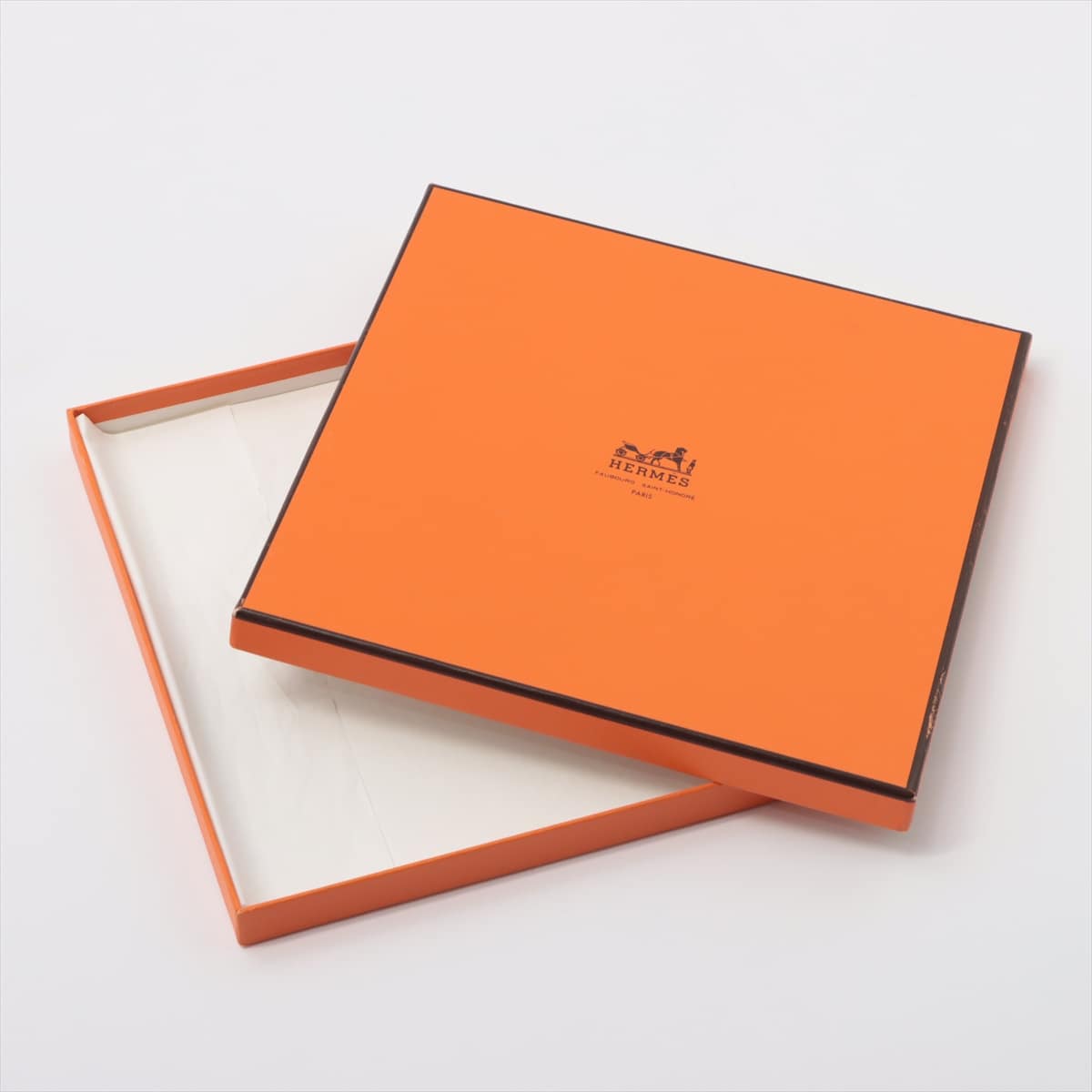 美品　エルメス　スカーフ　カレ90 花の手紙　ホワイト　ブルー　オレンジボックス簡易包装でお送りします