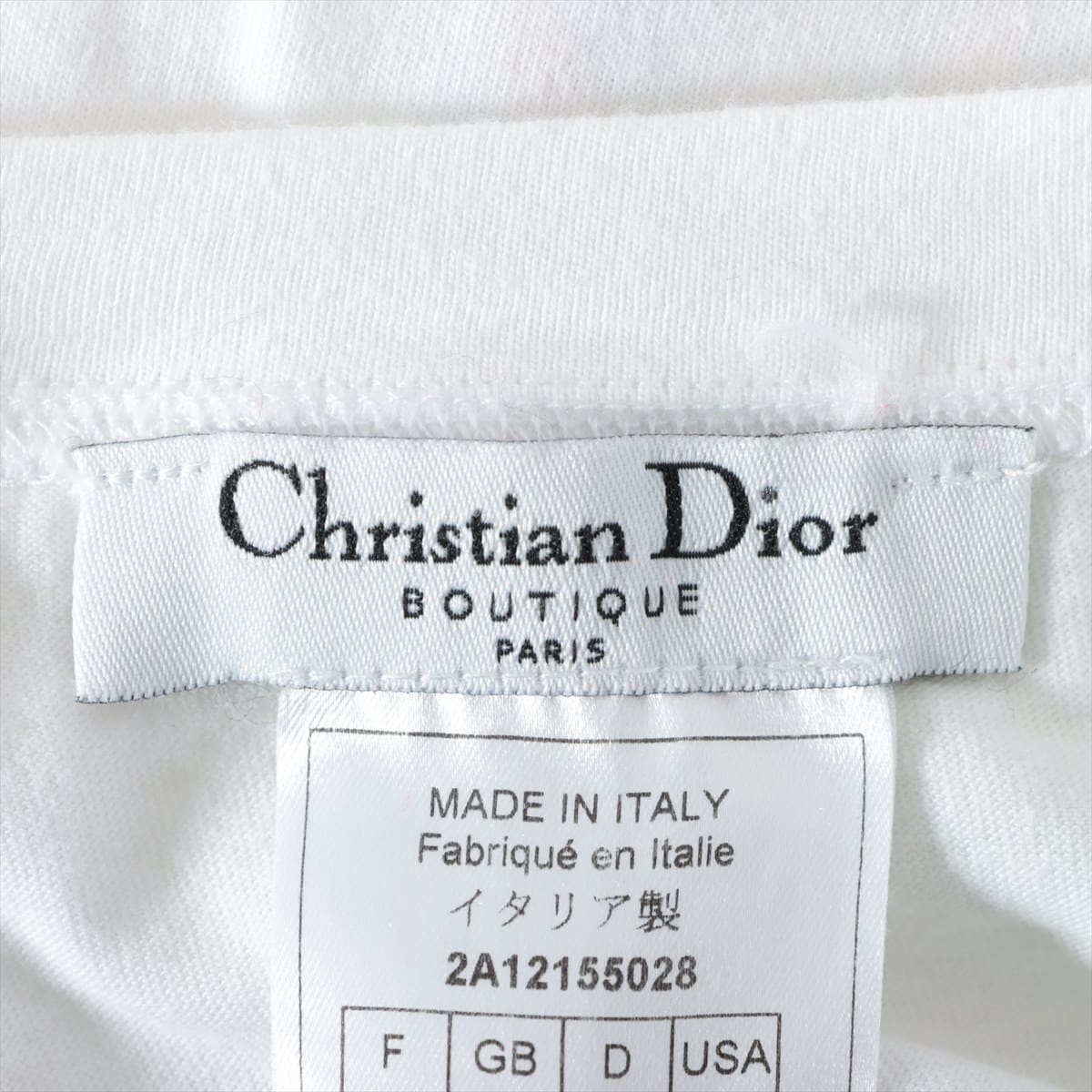 クリスチャンディオール コットン Tシャツ 38 レディース ホワイト  J'ADORE 2A12155028