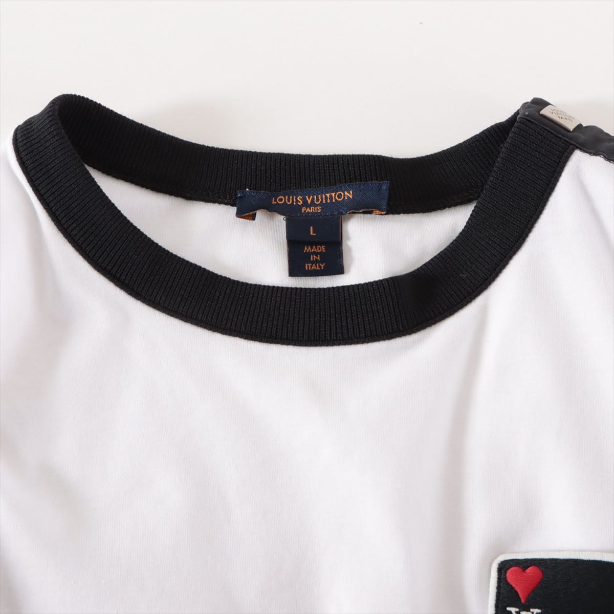 ルイ・ヴィトン フロッキートランプ刺繍 ショルダーボタン Tシャツ - T 
