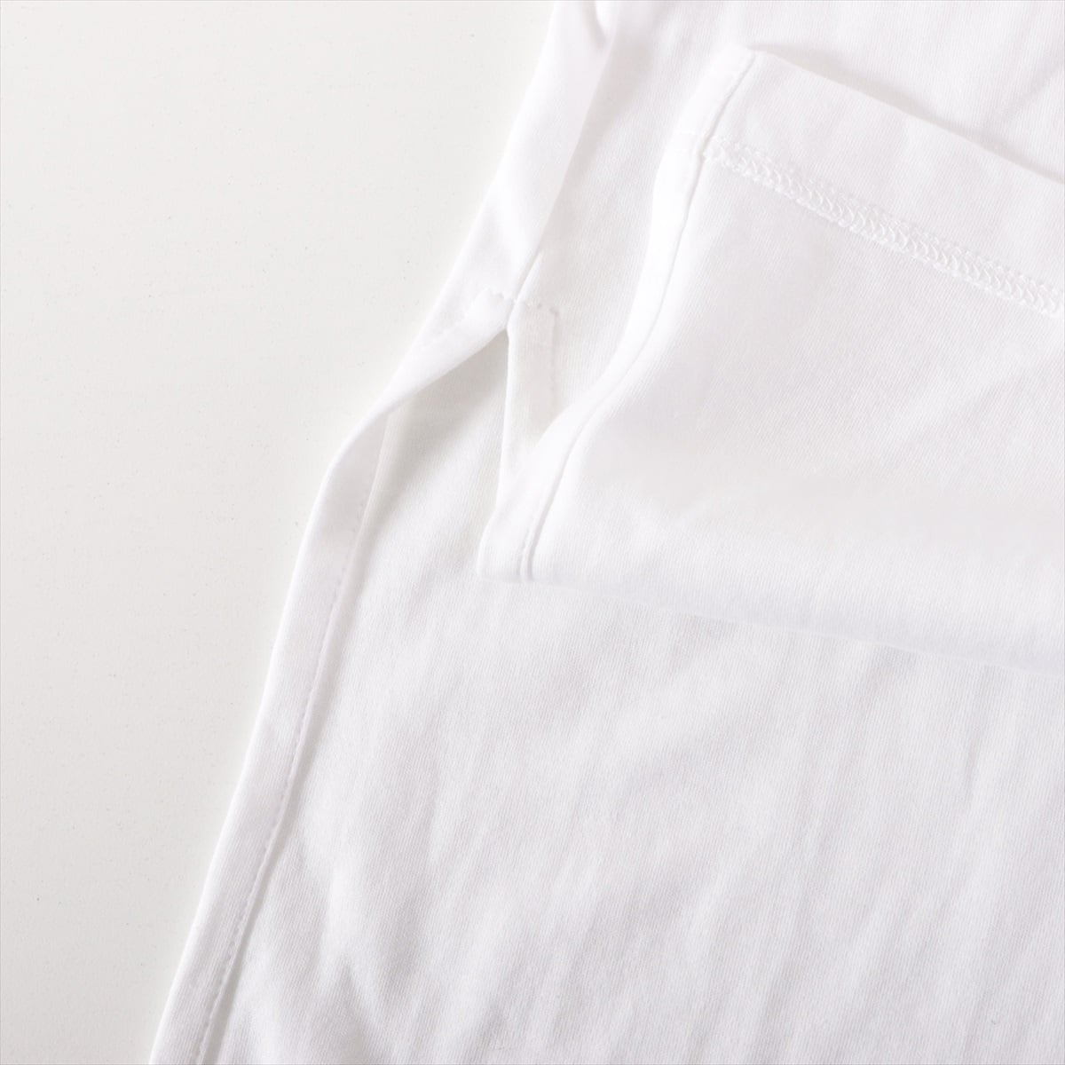 ルイヴィトン 21年 コットン Tシャツ L メンズ ホワイト  RW211A フロッキートランプ刺繍ショルダーボタン ヴァージルアブロー