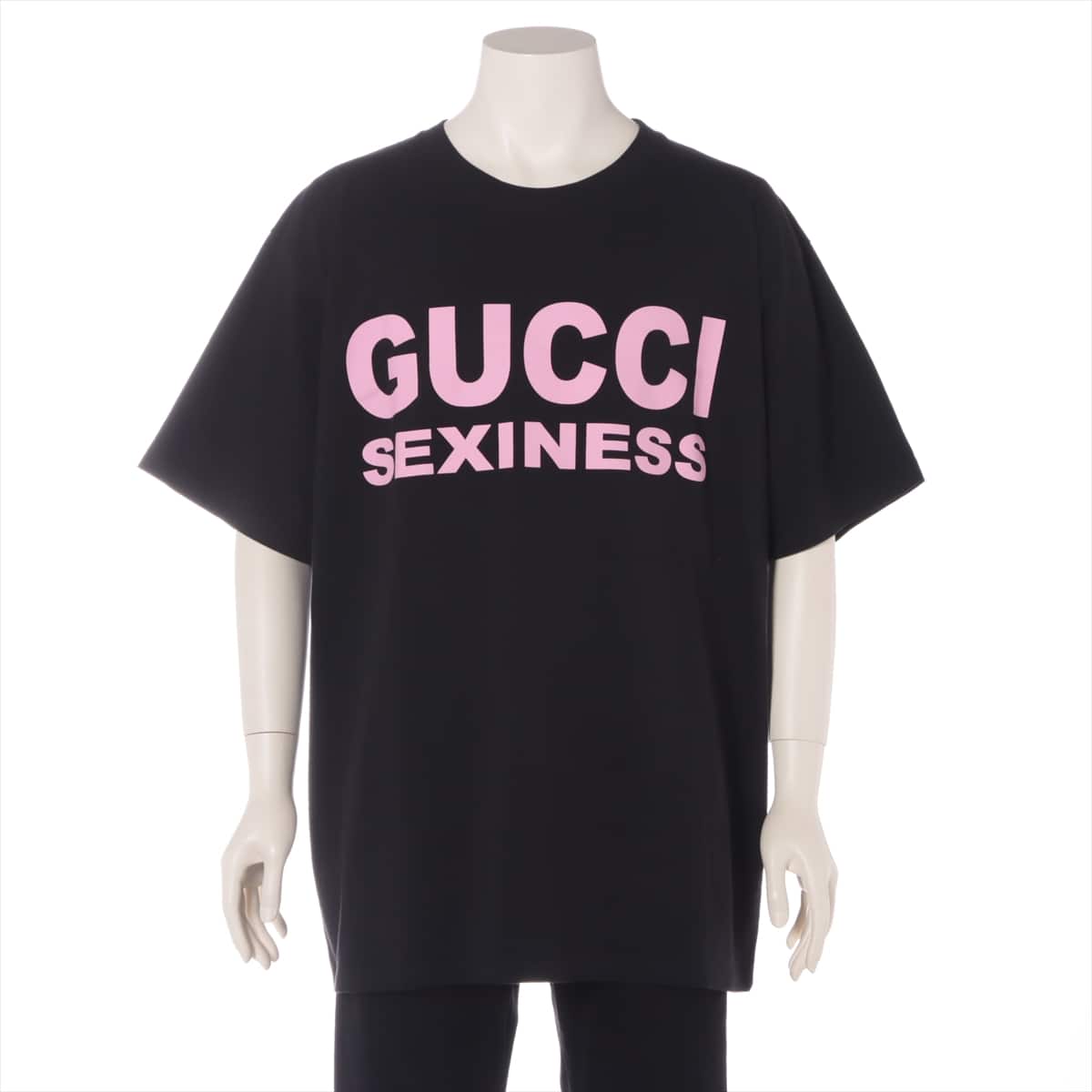 グッチ 20SS コットン Tシャツ XL メンズ ブラック×ピンク  616036 GUCCI SEXINESS オーバーサイズ