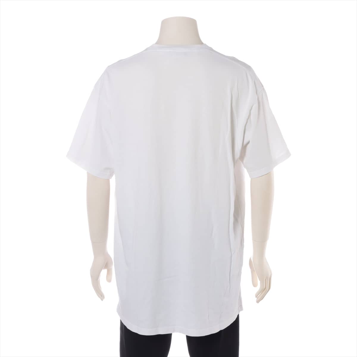 バレンシアガ 18AW コットン Tシャツ M メンズ ホワイト  508203ロゴプリント オーバーサイズ