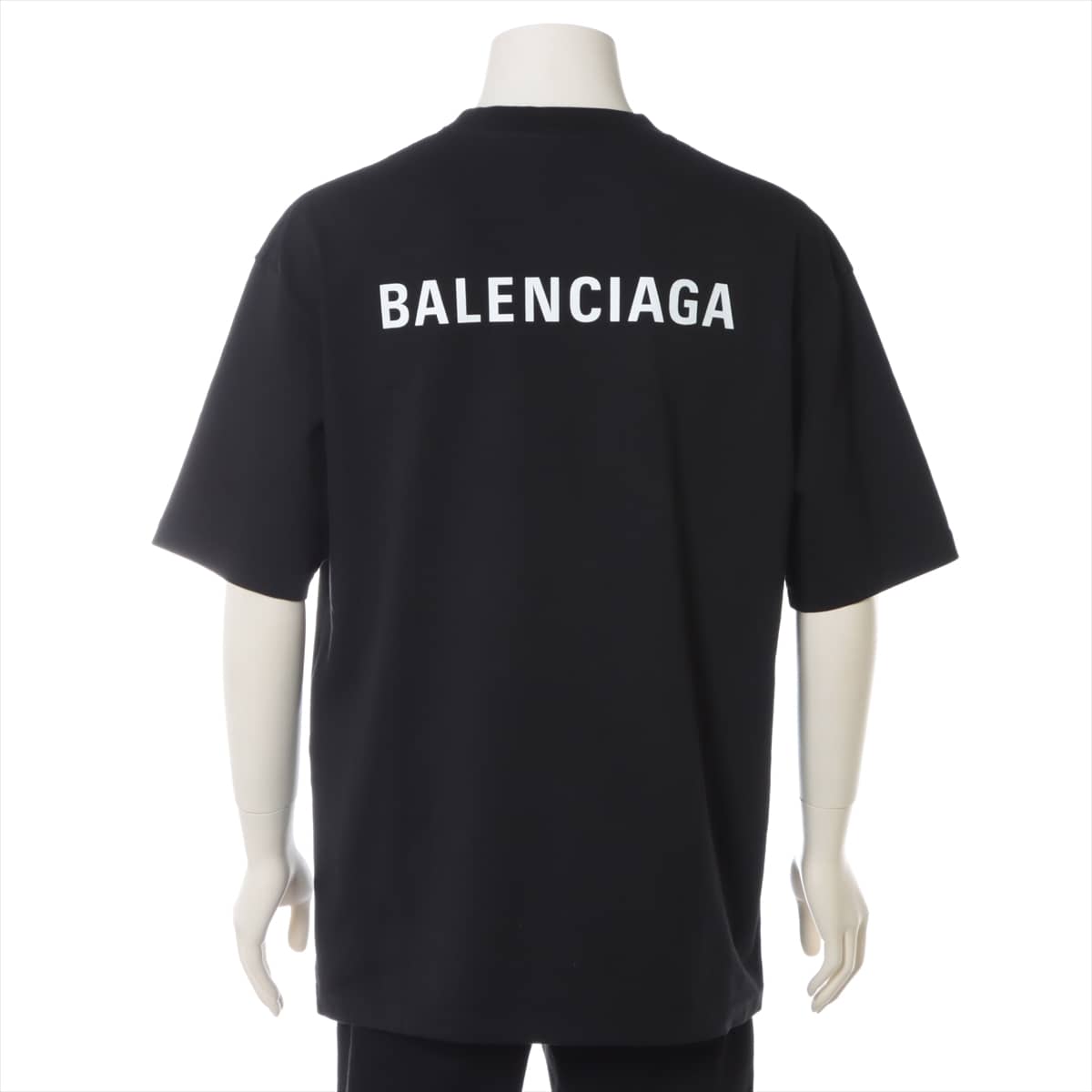 バレンシアガ 21SS コットン Tシャツ XS メンズ ブラック 612966 バックロゴ オーバーサイズ