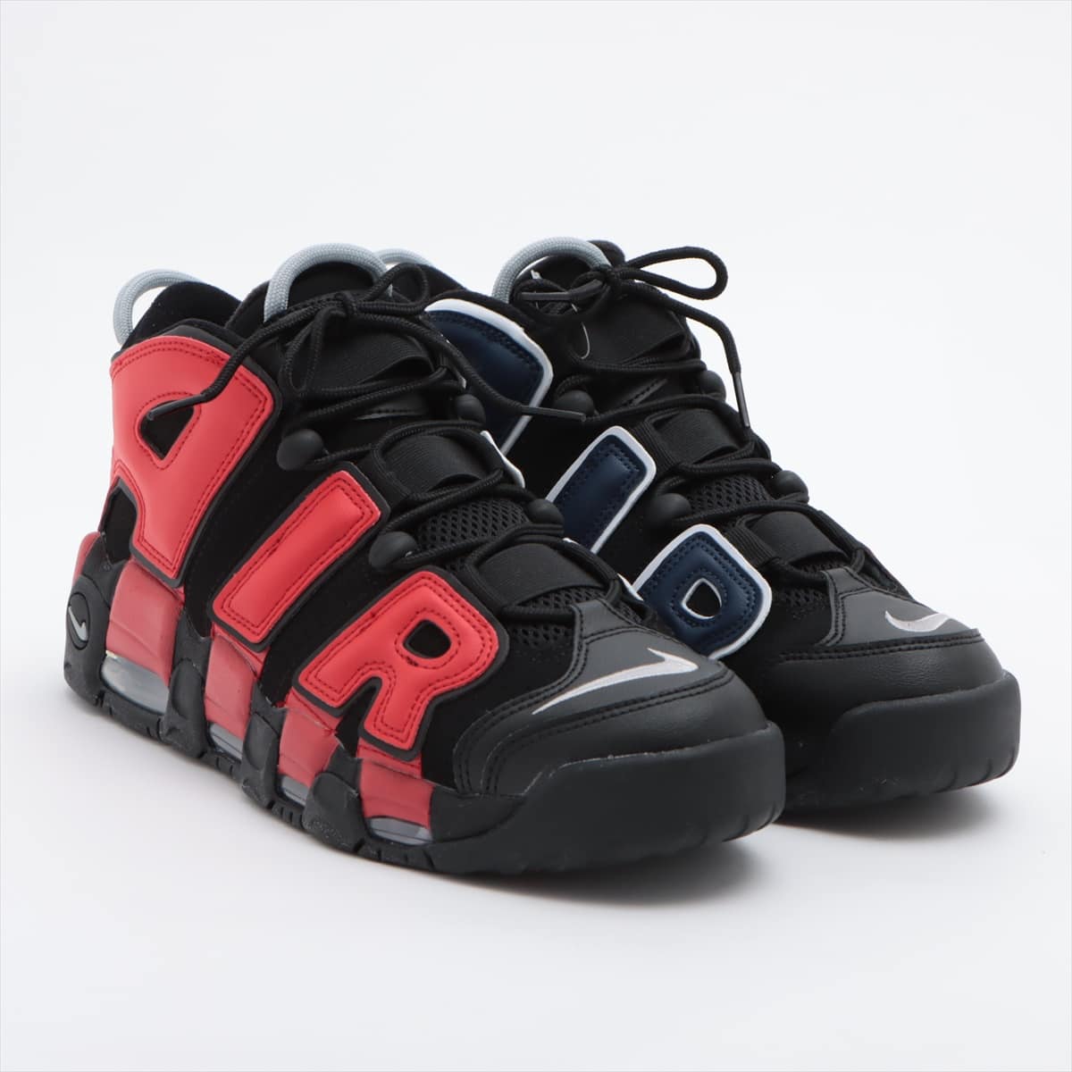 ナイキ AIR MORE UPTEMPO ’96 レザー ハイカットスニーカー 27.0cm メンズ ネイビー×レッド DJ4400-001