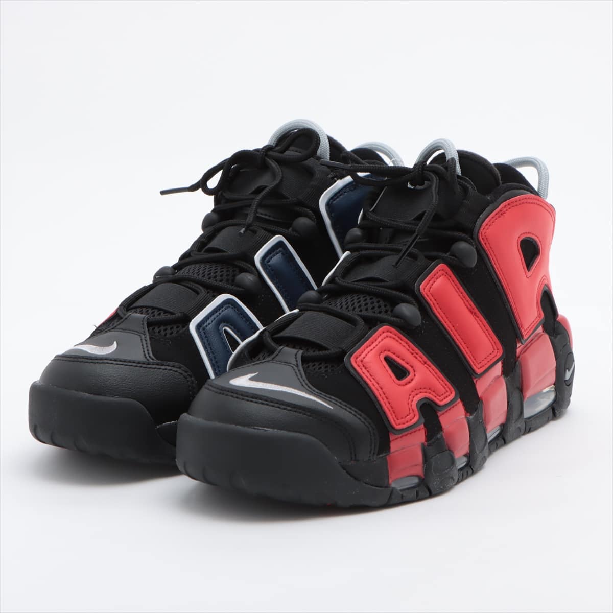 ナイキ AIR MORE UPTEMPO ’96 レザー ハイカットスニーカー 27.0cm メンズ ネイビー×レッド DJ4400-001