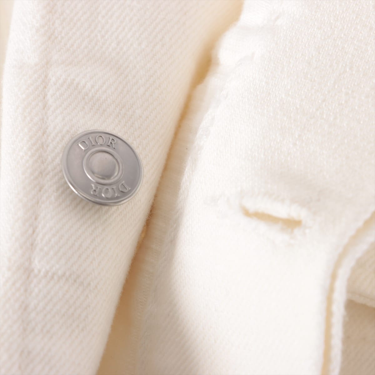 ディオール 20AW コットン デニムジャケット 50 メンズ ホワイト ロゴ 