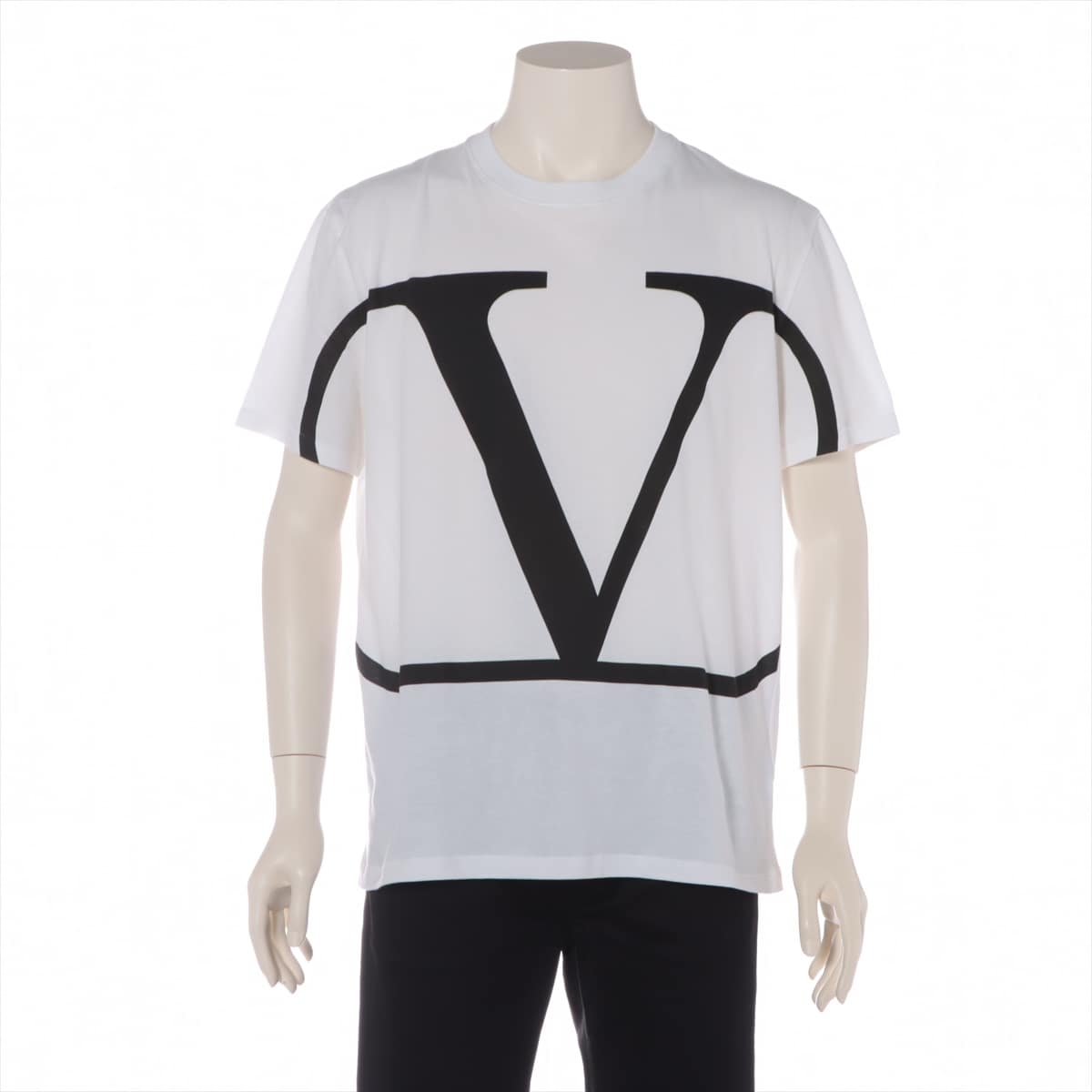 ヴァレンティノ Vロゴ コットン Tシャツ XL メンズ ホワイト  シグネチャー