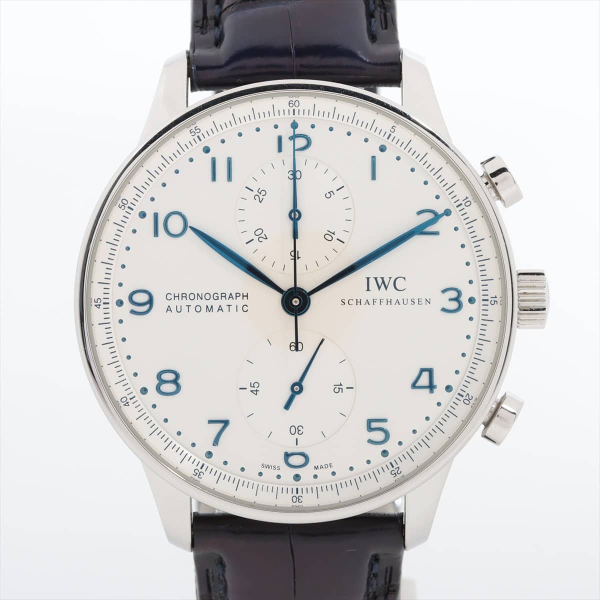 IWC ポルトギーゼ IW371446 SS×革 AT シルバー文字盤