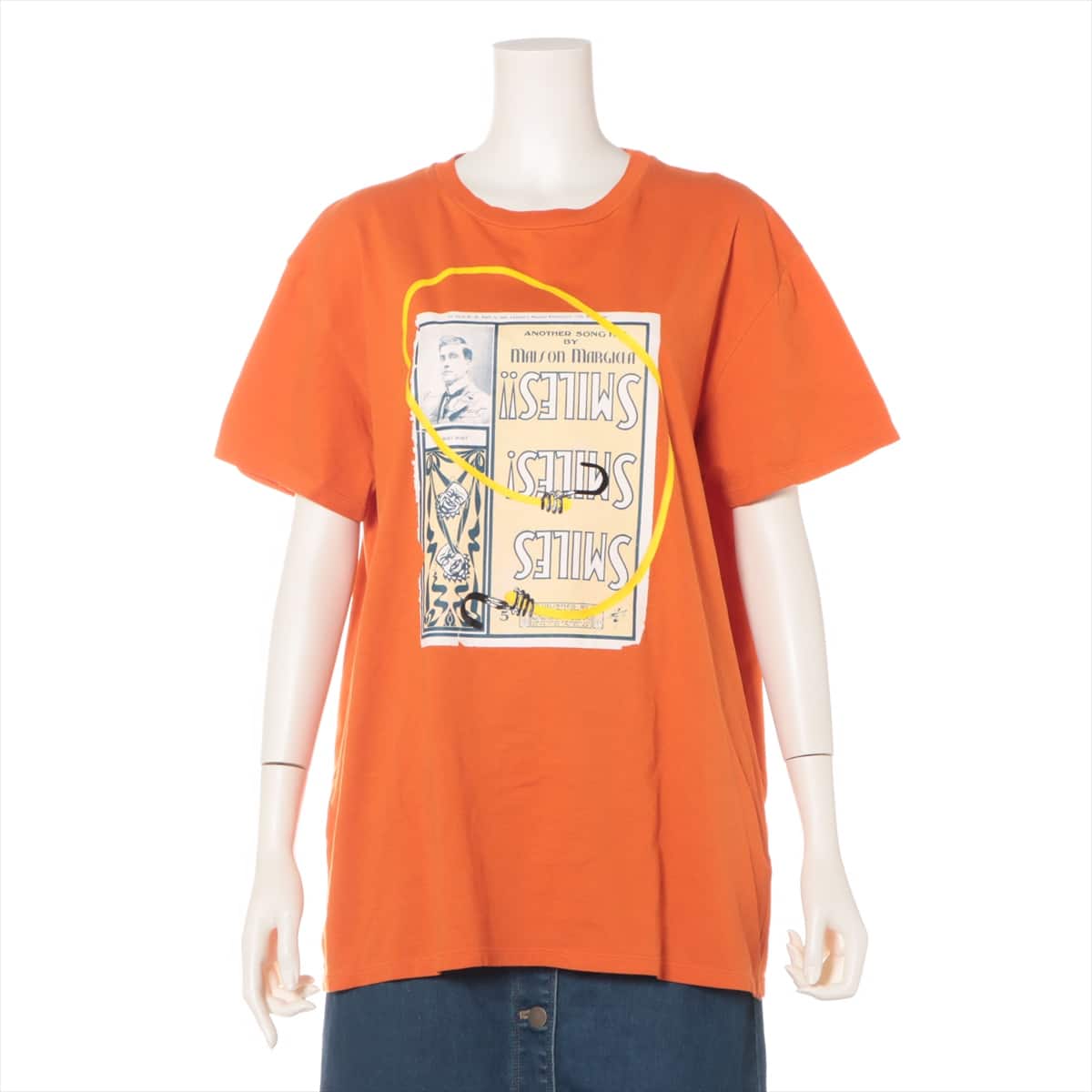 メゾンマルジェラ 22SS コットン Tシャツ XL レディース オレンジ  コラージュ プリント