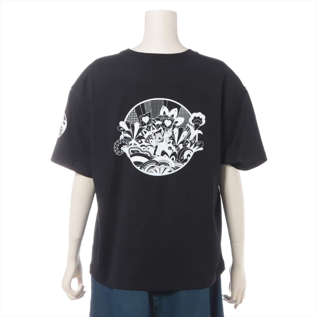 エルメス コットン Tシャツ 40 ユニセックス ブラック  FAUBOURG RAINBOW