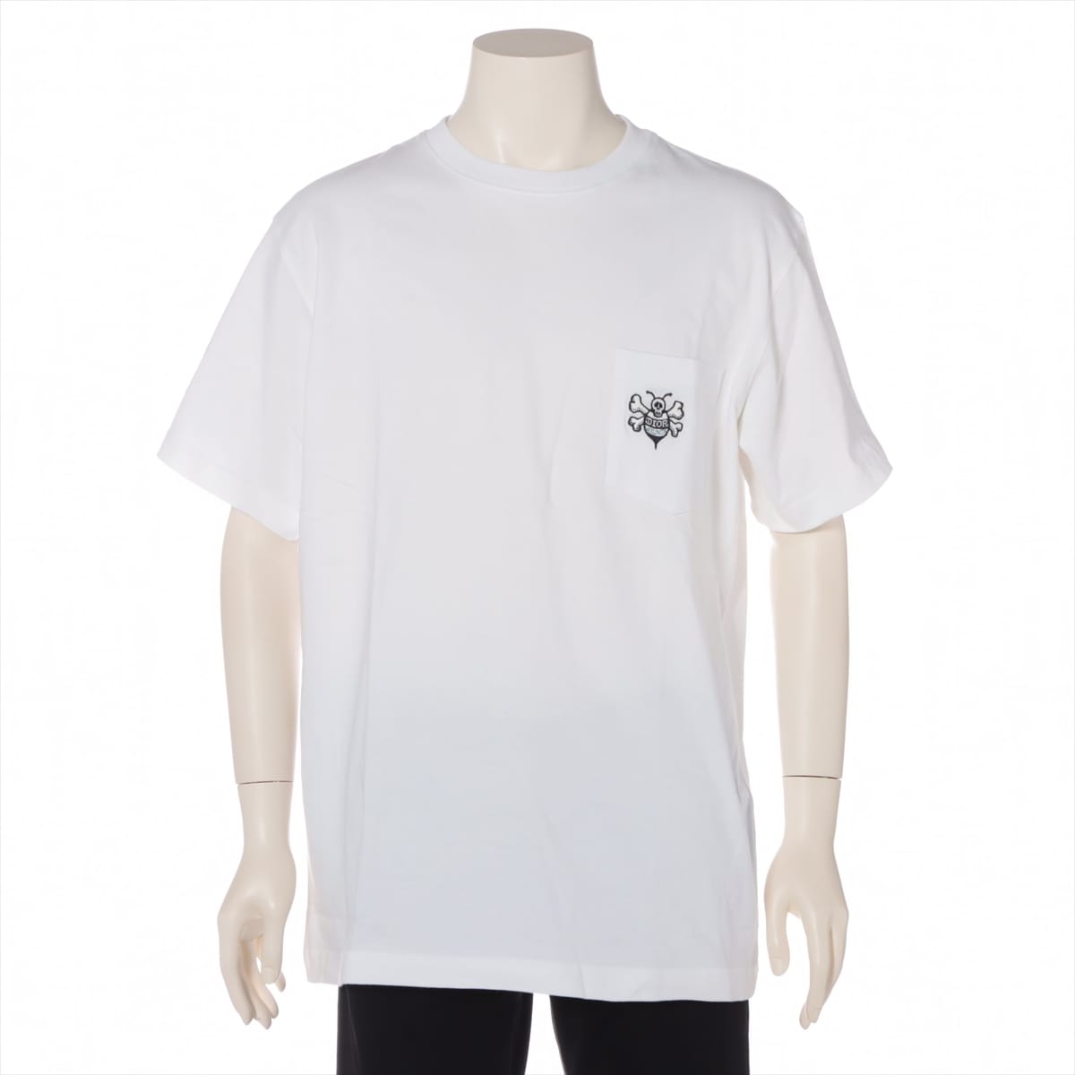 ディオール×ショーン･ステューシー 20AW コットン Tシャツ M メンズ ホワイト  BEE刺繍 033J644A0554
