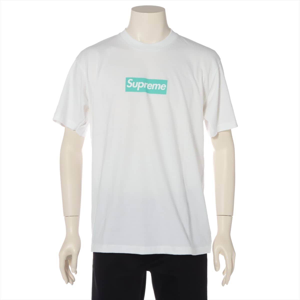シュプリーム×ティファニー 21AW コットン Tシャツ M ユニセックス ホワイト  Box Logo Tee ボックスロゴ ティファニーブルー
