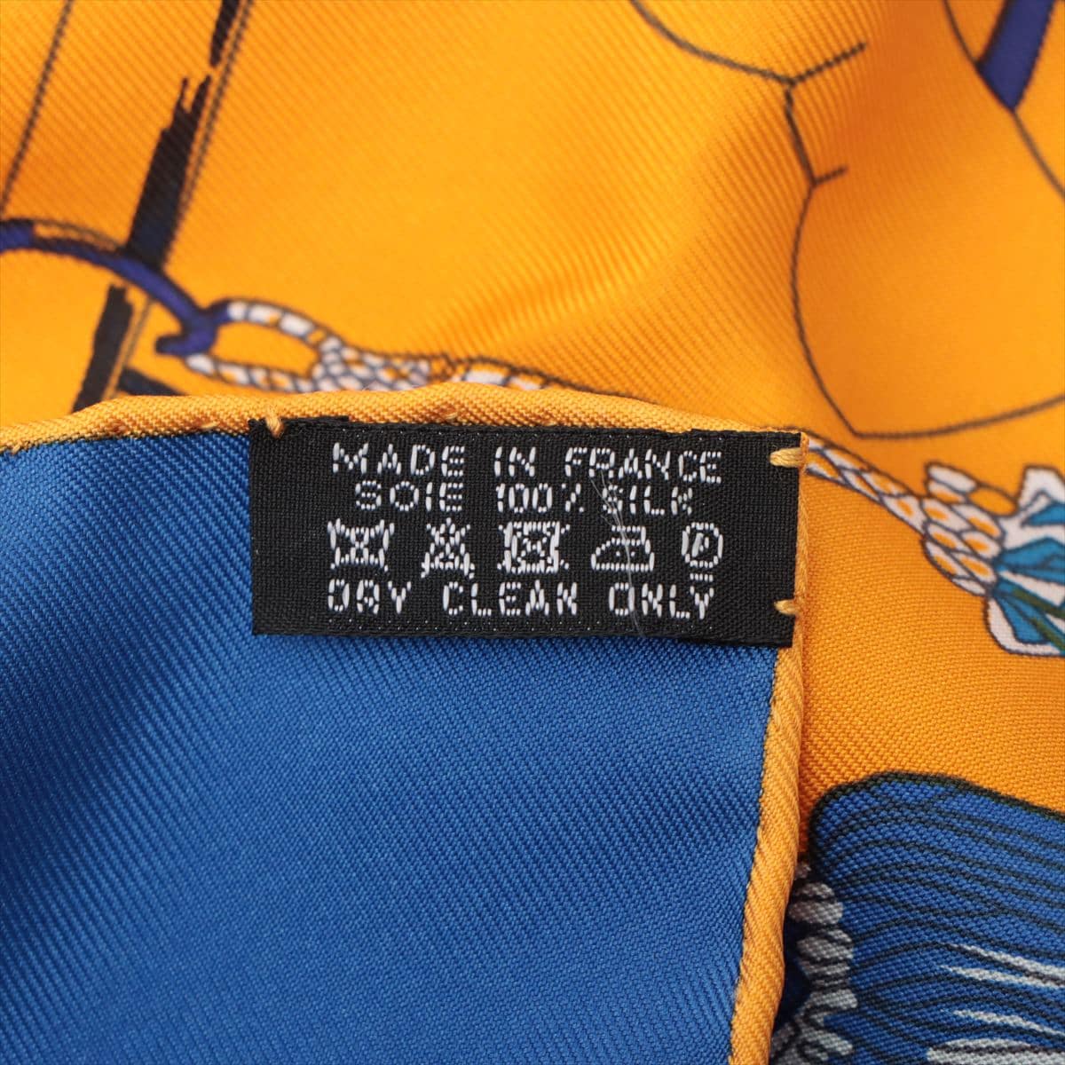 エルメス カレ90 Passementerie 紐飾り スカーフ シルク ブルー