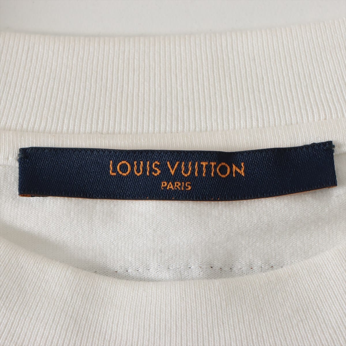 ルイヴィトン 22AW コットン Tシャツ L メンズ ホワイト  RM222Q LVデボスエンボス インサイドアウト