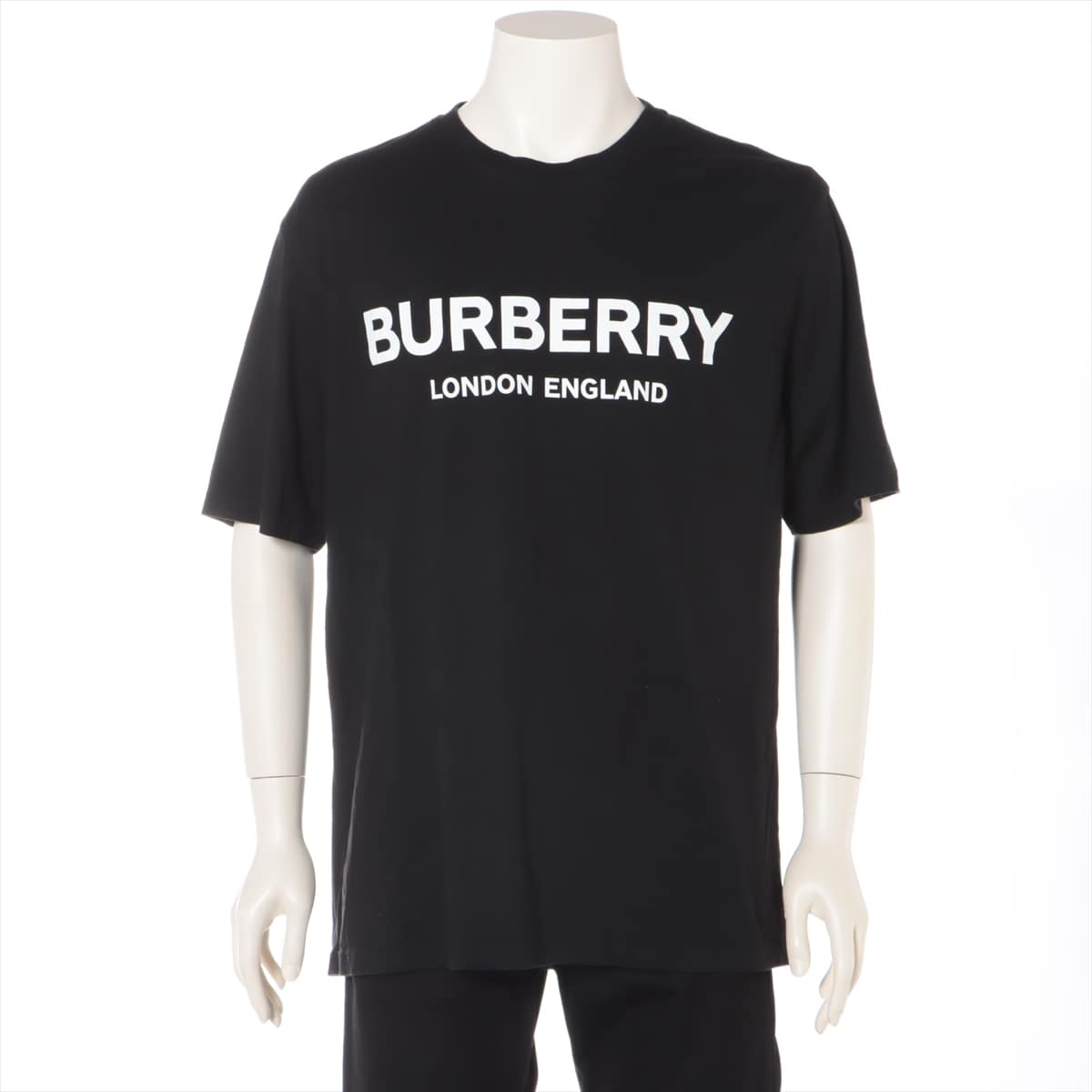 バーバリー ティッシ期 コットン Tシャツ L メンズ ブラック  8026016