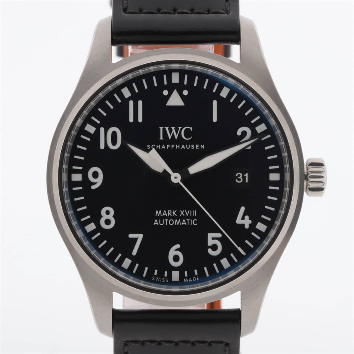 IWC マークXVII IW327001 SS×革 AT 黒文字盤