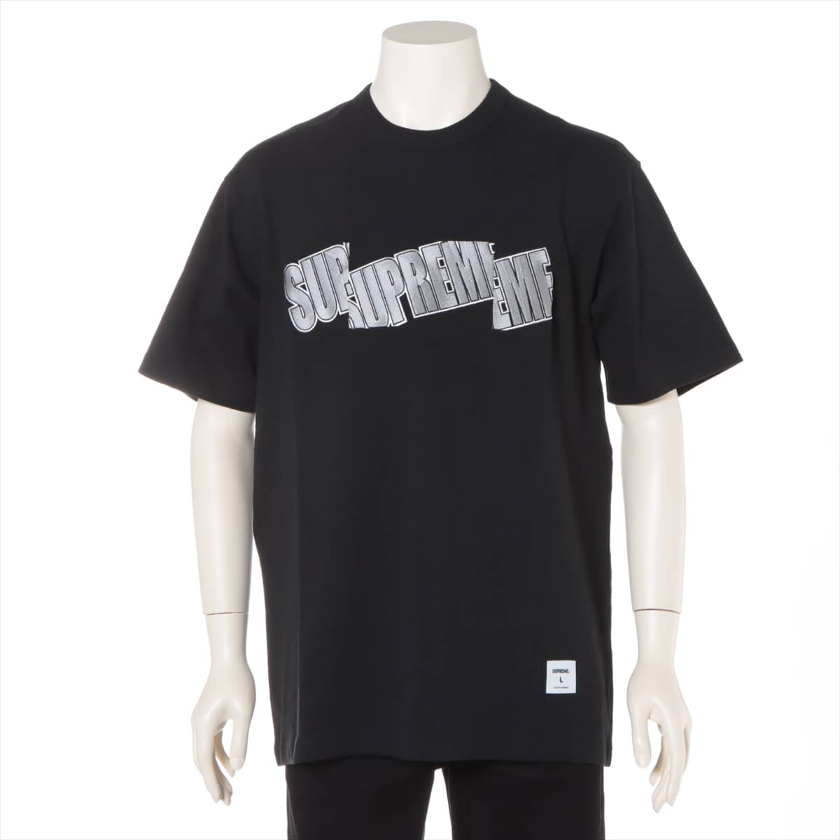 シュプリーム 21SS コットン Tシャツ L メンズ ブラック  Cut Logo S/S Top