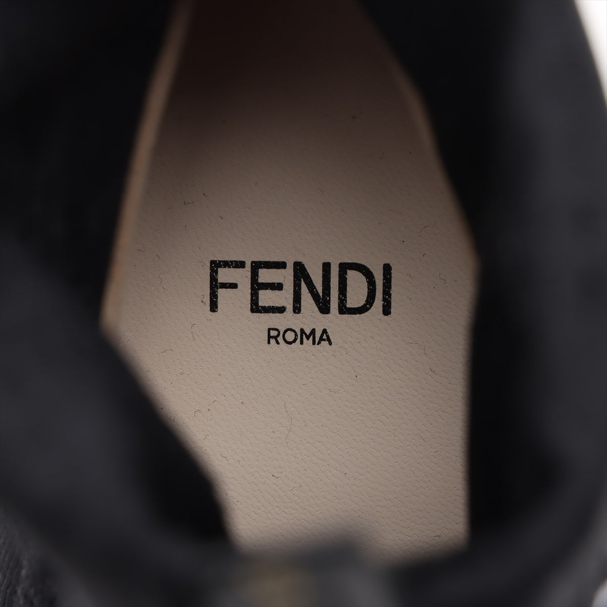 美品 フェンディ サイドニット ショート ブーツ レディース 黒 マルチ 38 バイカラー グレインレザー ソックス FENDI