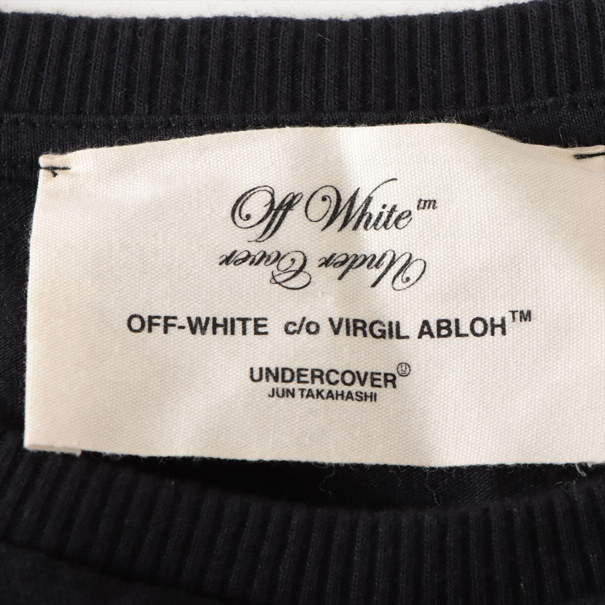 オフホワイト×アンダーカバー コットン Tシャツ S メンズ ブラック  OMAA027G19877012