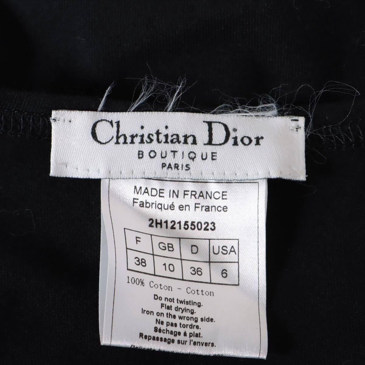 クリスチャンディオール コットン Tシャツ F38 レディース ブラック  2H12155023 Dior Addict