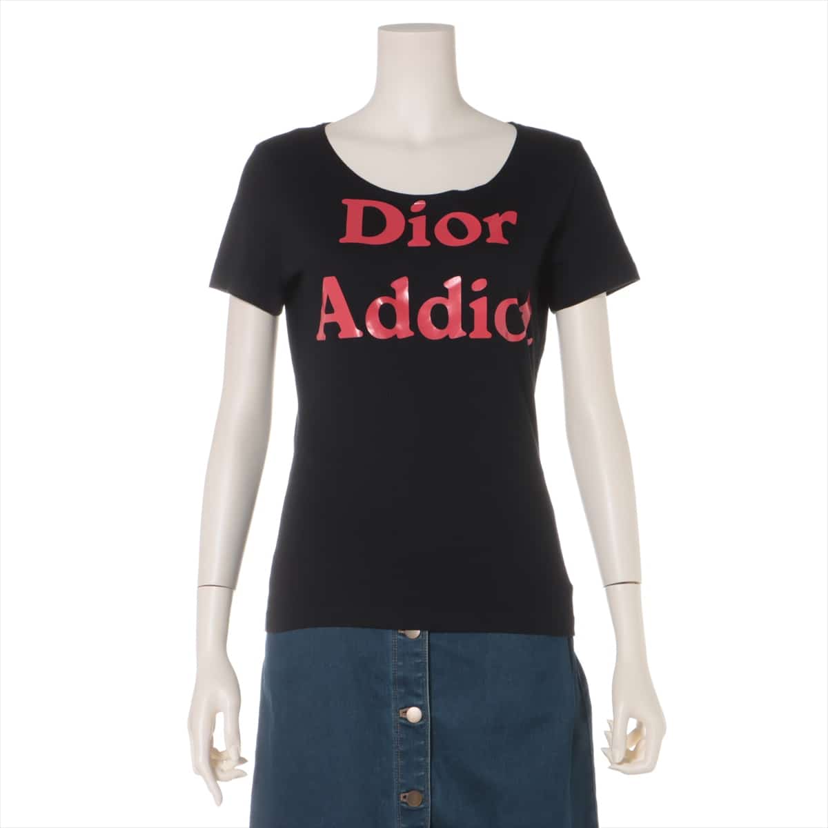 クリスチャンディオール コットン Tシャツ F38 レディース ブラック  2H12155023 Dior Addict