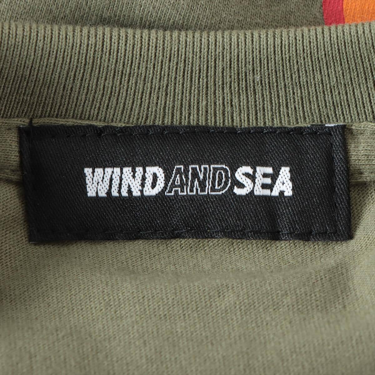 ウィンダンシー×スラッシャー コットン ロングTシャツ L メンズ カーキ  WDS-THRA-01