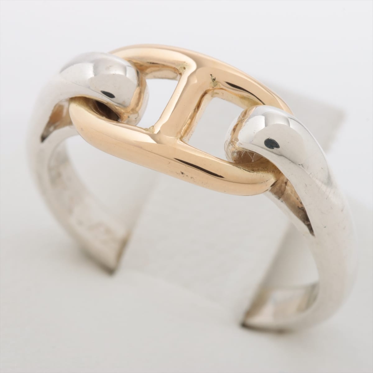 美品　エルメス　K18 YG　ブックルセリエ ダイヤモンド リング　パヴェ　指輪