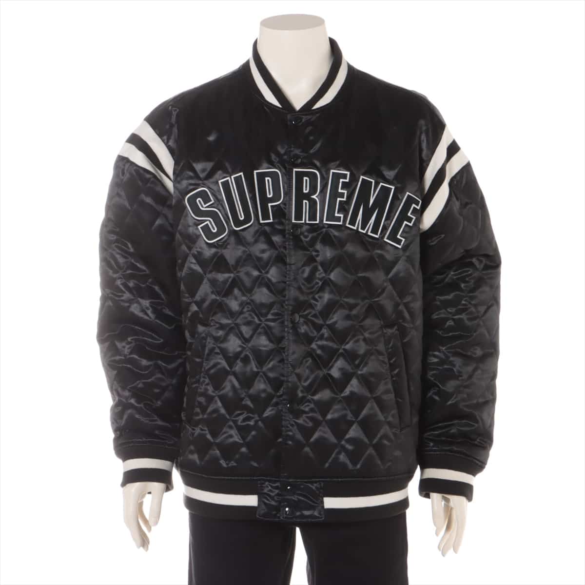 シュプリーム 17SS コットン×ポリエステル スタジャン XL メンズ ブラック Quilted Satin Varsity  Jacket｜a1401997｜中古ブランド品・ブランド古着通販｜ALLU（アリュー）