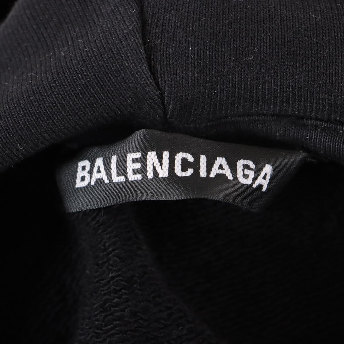 バレンシアガ 19年 コットン パーカー XS メンズ ブラック バックロゴ