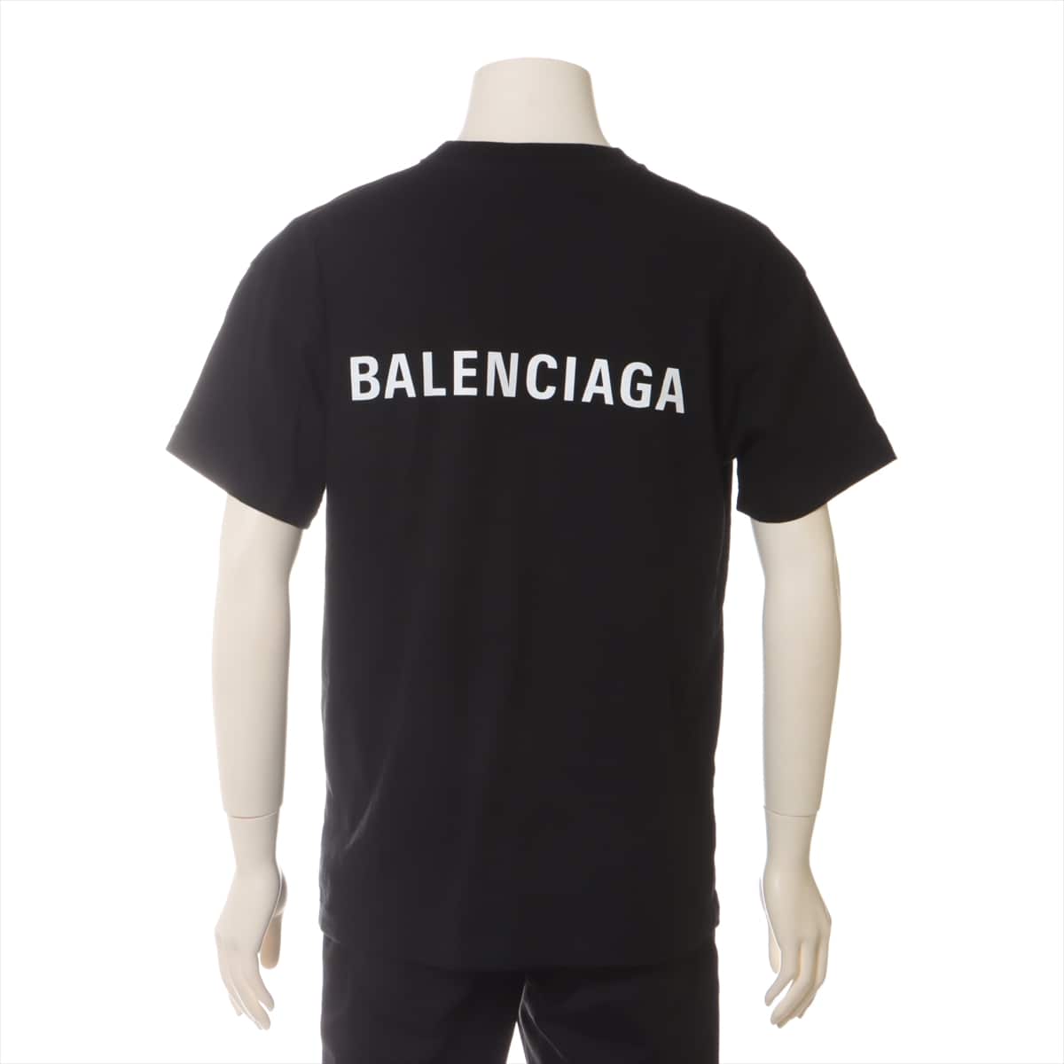 バレンシアガ 21年 コットン Tシャツ M ユニセックス ブラック  612965 バックロゴ