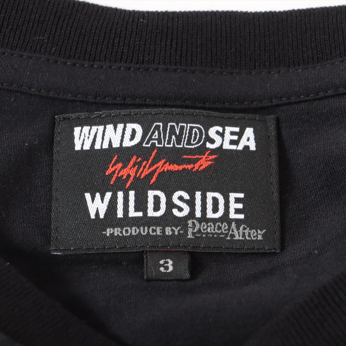 ウィンダンシー×ワイルドサイドヨウジヤマモト コットン Tシャツ 3 メンズ ブラック  WS-22WSTE-02