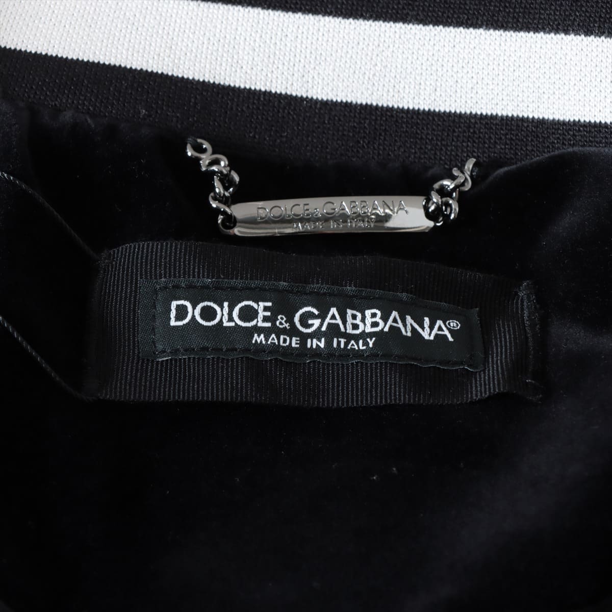 ドルチェ&ガッバーナ コットン×ポリエステル スタジャン 52 メンズ ブラック  ベルベット 刺繍