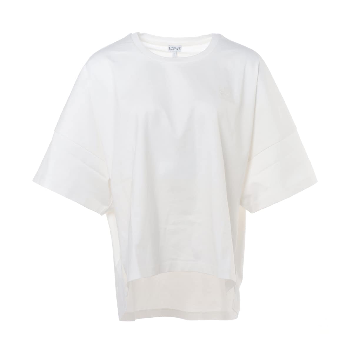 ロエベ アナグラム コットン Tシャツ M レディース ホワイト S359341XA4 オーバーサイズ