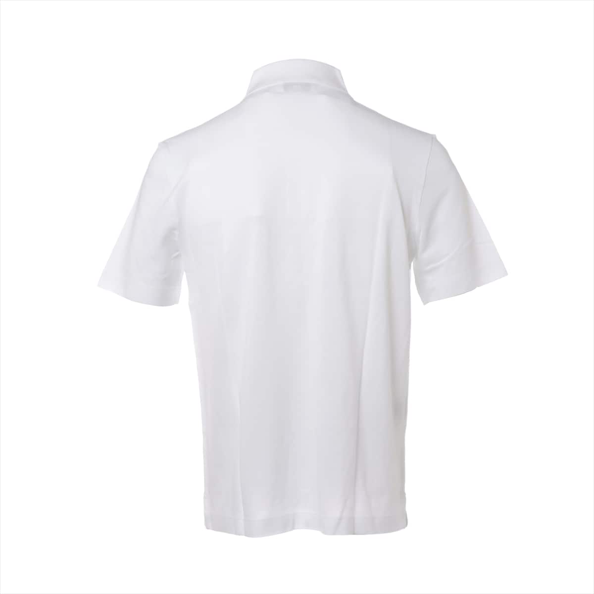 エルメス コットン ポロシャツ M メンズ ホワイト  Hロゴ刺繍